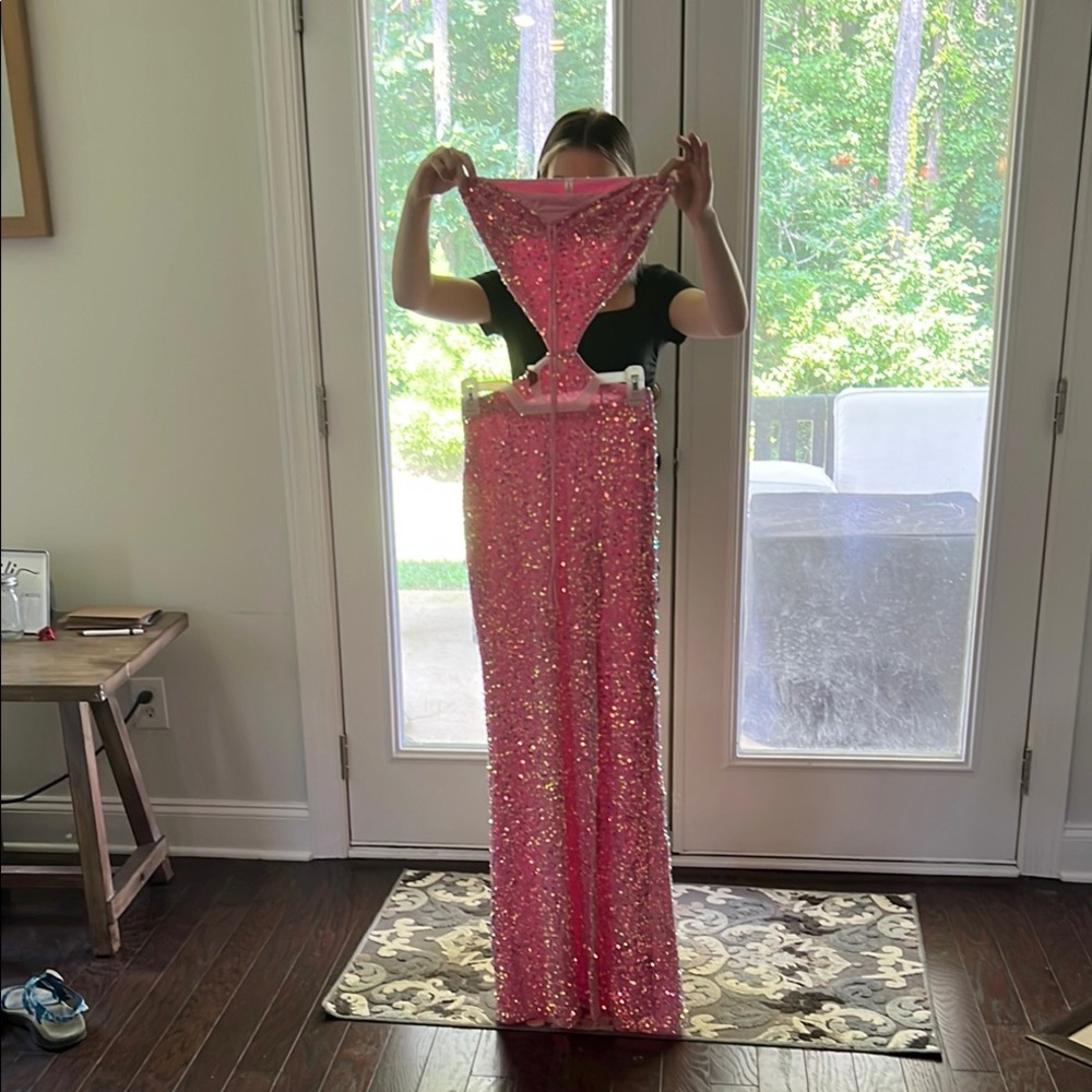 Lucy in the Sky Pink Sequin Prom Dress